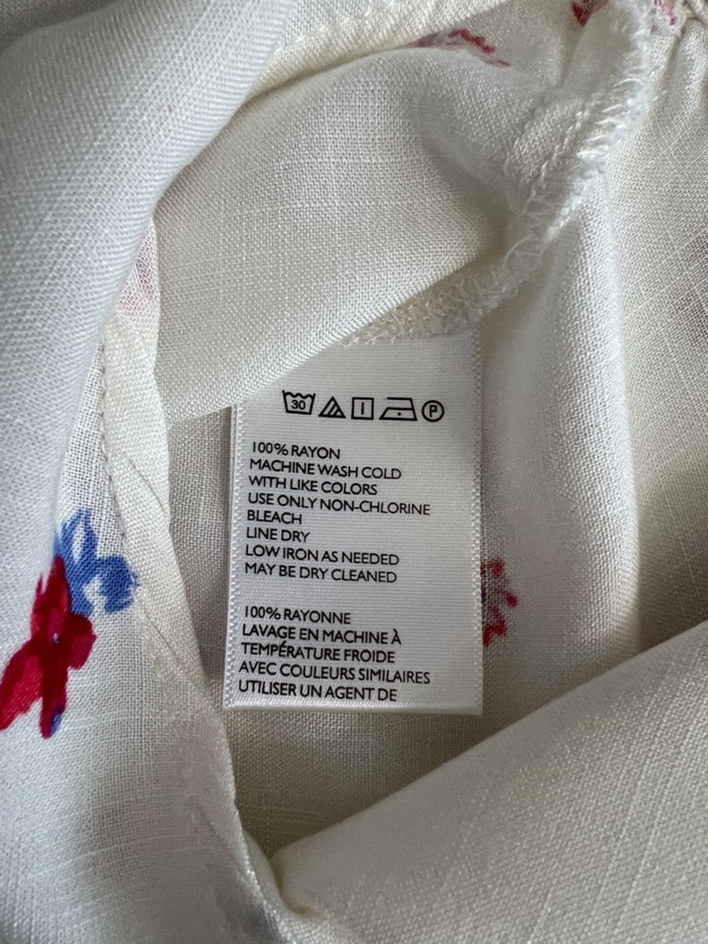 Kimchi Blue Floral V-Back Tank Top - Red & Blue on Cream - Picture 4 of 4